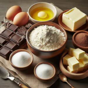 Ingredientes para a receita Brownie